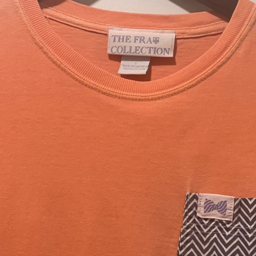 The Frat Collection Orange Short Sleeve Tee Vibrant Style - Picture 3 of 4
